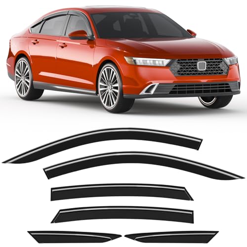Image of 6-PCS Extra-Thick Rain Guards Fit for 2023 2024 2025 2026 Honda Accord Extra Durable Tape-on Window Rain Guard Window Deflectors Vent Shades Window Visor Vent Visors Exterior