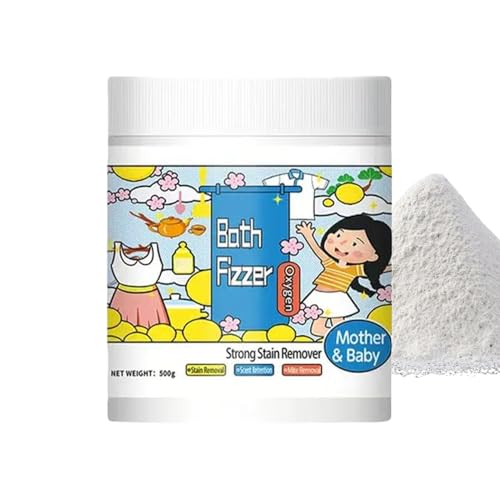 Detergente Polvo 500g - Quitamanchas Súper Concentrado | Fórmula Blanqueadora Oxígeno | Limpieza Grasa Sangre Sudor Amarillamiento, Eliminador Olores Secado Interior, Camisas Ropa Bebé
