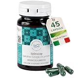 Spirulina Biologica Pura Becagli 45 Capsule - 520mg, Integratore Spirulina Dimagrante Forte 100% Vegetale, Coltivata in Toscana, Fonte Naturale di Proteine e Vitamine, Omega 3