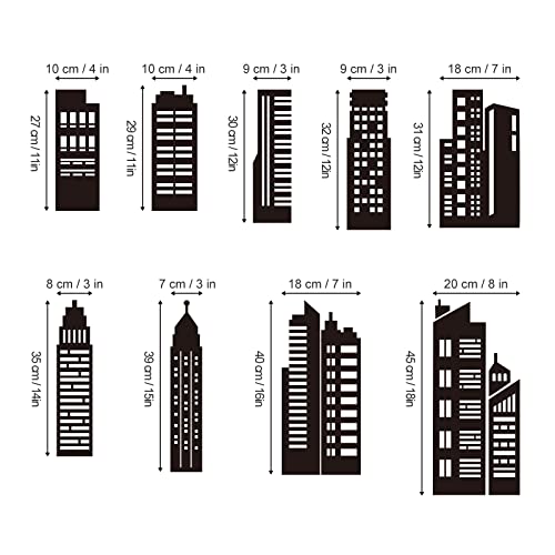 Vinilo decorativo skyline ciudad para pared decalmile miniatura 3