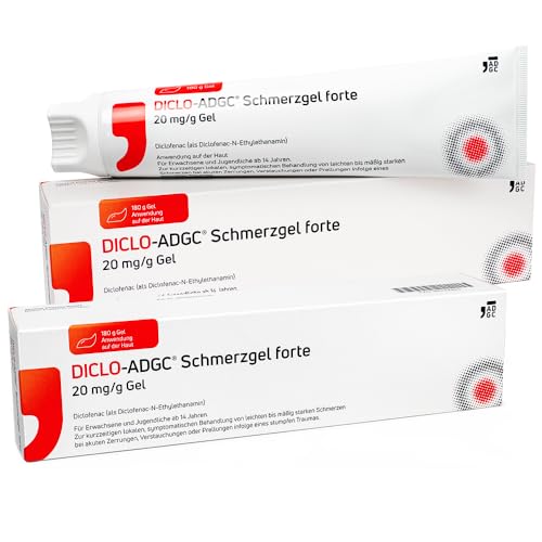 DICLO-ADGC Schmerzgel forte 2x 180g Doppelpack - effektive Schmerzlinderung - Behandlung von leichten bis mäßig starken Schmerzen bei akuten Zerrungen Verstauchungen oder Prellungen