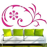 Rapide et facile à installer stickers muraux autocollants e30 Fleurs Rubin 80x41 cm - rose