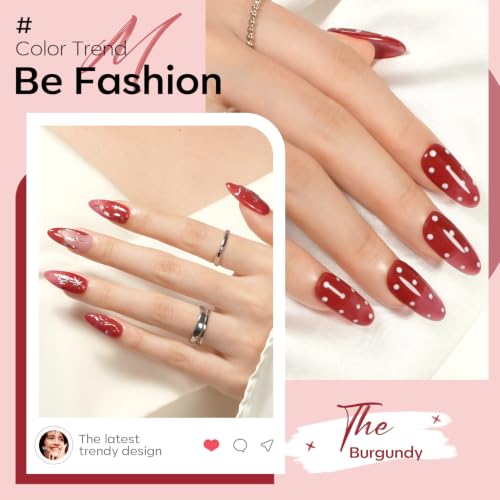 Image of modelones Builder Nail Gel, Burgundy Red Builder 8-in-One, Red Wine