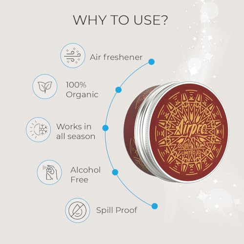 Image of Airpro OUD Limited Edition Car Perfume | Luxury Oud Car Air Freshener in Premium Tin Can | Long Lasting Strong Car fragrance | Car Odour Eliminator | Car Accessories Interior