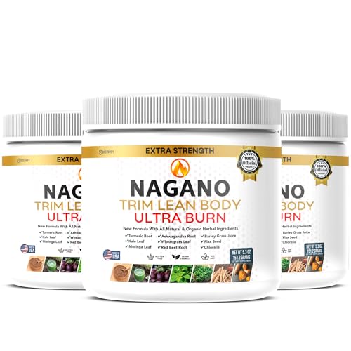 Nagano Trim Lean Body Ultra Burn | Organic Greens Superfood Powder | Supports Energy, Detox, Digestion Vitality | Turmeric, Moringa, Wheatgrass, Ashwagandha | Gluten-Free, Vegan, Non-GMO | 5.3 oz (3)