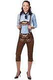 Edelnice Trachtenmode Damen Trachten Kniebundhose braun aus feinstem Rindsveloursleder Gr 48