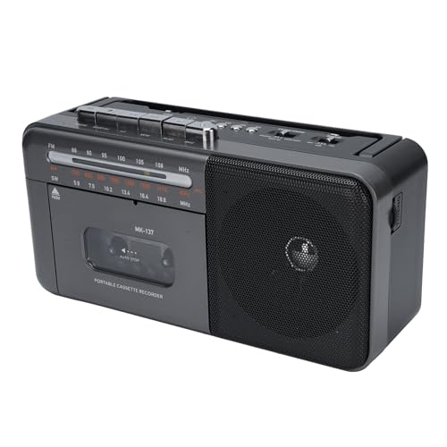 Bluetooth Cassette Tape Player, Portable FM AM SW Radio Speaker, Bluetooth Cassette Tape Player for Home Kitchen Outdoor (US Plug)
