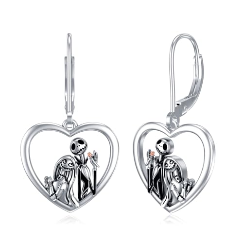 LILALO Nightmare Earrings Sterling Silver Nightmare Jewelry Skull Heart Earrings