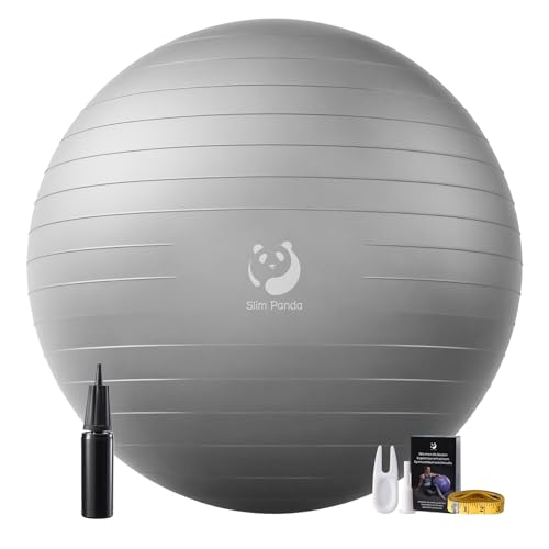 Slim Panda Pelota de Pilates, 55-85cm Antiexplosión Antideslizante PVC Pelota de Gimnasia, Soft Balones de Yoga para Terapia Geriátrica, Domicilio, Fitness, Parto, Entrenamiento del Equilibrio