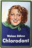 chlorodont mundwasser 35 x 50 cm Chlorodont - weisse Zähne Blechschild, 35 x 50 cm