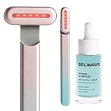 SolaWave 4-in-1 Facial Wand and Renew Complex Serum Bundle | Red Light Therapy for Face and Neck | M