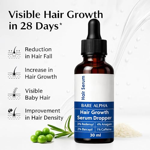 Image of Rosemary Hair Growth Serum | Redensyl, Anagain, Baicapil, Caffeine, Biotin | Enriched with Rice Water | Boosts Hair Density, Stimulates Growth & Reduces Hair Fall | For Women & Men (30ml - Rosemary)