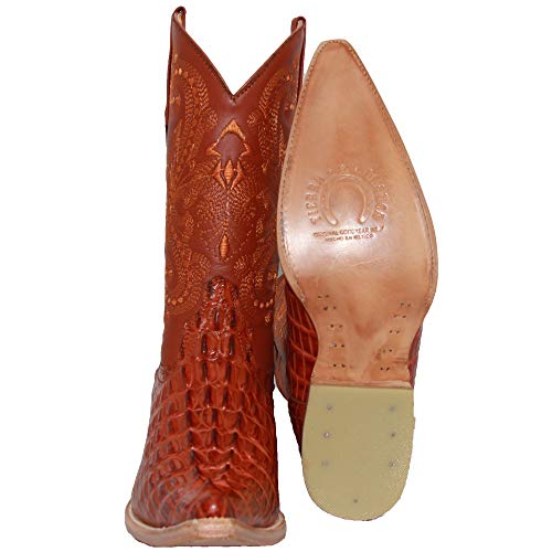 Western Shops Mens Leather Cowboy Boot Alligator Crocodile Design Print Western Boot3