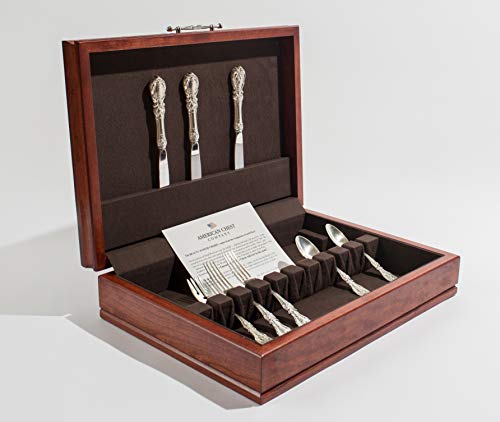 American Chest F00C Traditions Flatware Chest, Solid American Hardwood with Heritage Cherry Finish & Anti-Tarnish Lining, Multicolor