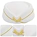 ZUYYON 2 Pcs Women Flight Attendant Hat Woolen Air Stewardess Cap Stewardess Uniform Plane Cap Cosplay Costume Accessories (Off White)
