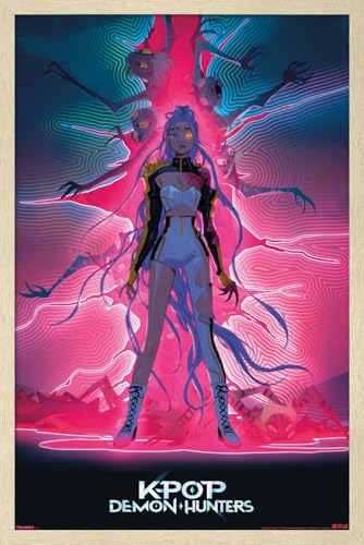 Trends International Netflix KPop Demon Hunters (2025) - Rumi Dimensional Rip Wall Poster, 22.4L x 14.7W, Blonde Framed Version