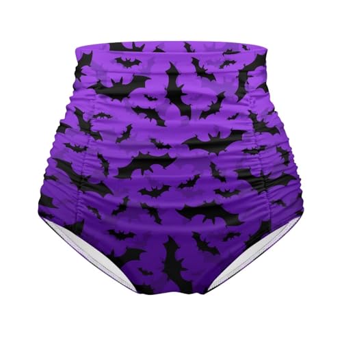 Women's Ruched High Waisted Bikini Bottom Full Coverage Bathing Suit Swim Bottom 2025 Bikini Briefs for Beach Pool