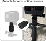 Adaptateur de montage de trépied pour caméra d'action, en aluminium 1/4in 20 Accessoires de montage de caméra avec 360 Rotation de degré compatible avec Hero 13/12/11/10/9/8/7 DJI Décision 6/5 Pro/4/3