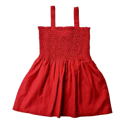 Image of Cotton Shierred Fit & Flare Dress for Girls