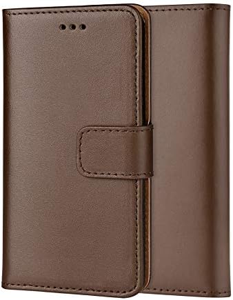 ameego Premium Genuine Real Leather Slim Wallet Flip Stand Case Cover for Samsung Galaxy A5 2015 (5.0") - Brown