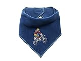  Zintgraf Fleece Klett Halstuch Dreieckstuch Stickerei Motorrad Biker D88 (Klein: Waagerechte 46 cm - Diagonale 32 cm)