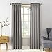 Sun Zero Barrow Energy Efficient Rod Pocket Curtain Panel, 54" x 63", Gray, One Panel