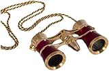 Telescopios para Adultos Astronomía, Binoculares Alta Potencia Binoculares monoculares Ópera Recubiertos Teatro Retro Binoculares Vidrio con Cadena telescópica Lady s Winered