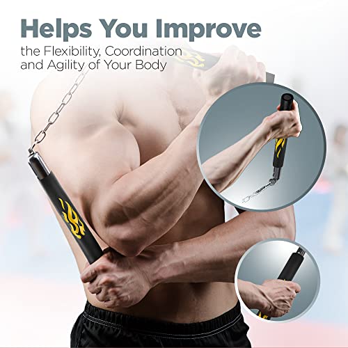 Logest Nunchucks - Pack Of 2 With Storage Bag Safe Foam Rubber & Steel Chain Training Nunchakus For Kids Or Adults Beginners For Martial Arts Practice Nunchaku Ninja Foam Nunchucks For Kids & Adults #TOP1