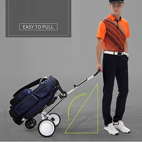 KXDLR 2020 New Golf Push Cart 4 Wheels Foldable Hand Cart Easy Push and Pull Cart Trolley with Score Board, Quick Open and Close Golf Pull Cart - Thumbnail 5