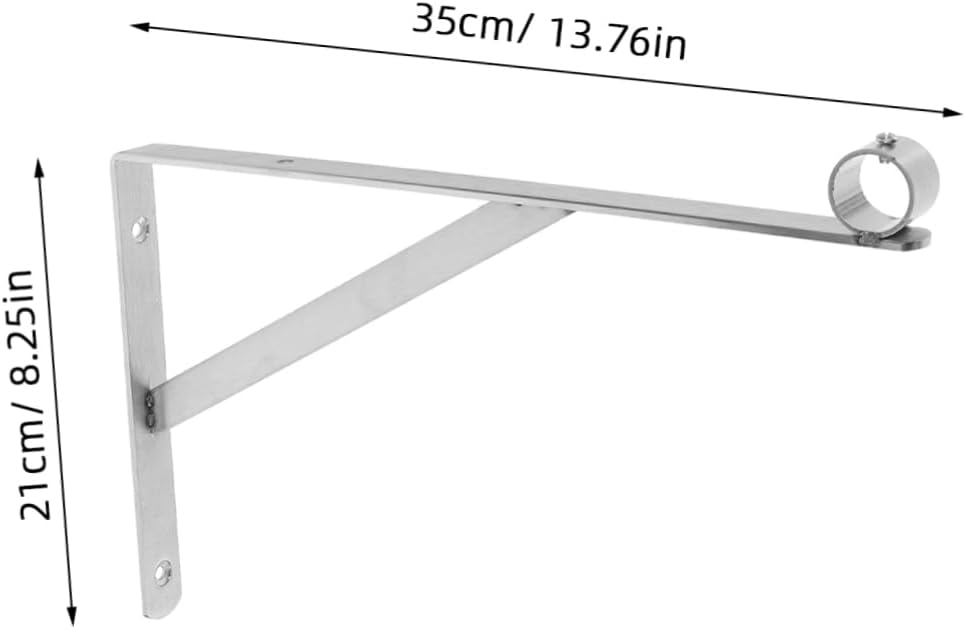 ORFOFE Drying Rack Closet Rod Shelf Support Wall Rod Holder Clothes Hanger Pole Support Heavy Duty Hanger Support Closet Shelf Support Brackets Wardrobe Pole Holder Silver Stainless Steel