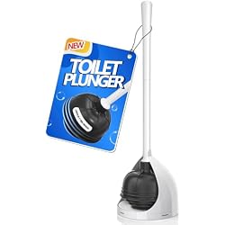 uptronic Toilet Plunger with Holder, Unique Plunger with All-Angle Design, Plungers for Bathroom with Holder, Heavy Duty Toilet Plunger for 5.7-inch Toilet Drain Bathroom Cleaning