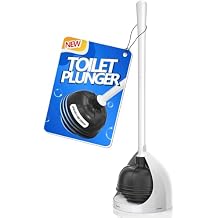 Toilet Plunger with Holder, Unique Plunger with All-Angle Design, Plungers for Bathroom with Holder, Heavy Duty Toilet Plunger for 5.7-inch Toilet Drain Bathroom Cleaning