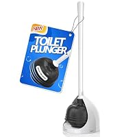 Lot De 2 Pistons De Toilette Robustes Avec Support Ventilé - Ventouse Unique Adaptable 4 Tailles, Poignée Longue 53 Cm - Noir