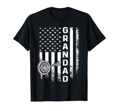Archery Grandad America Flag Vintage Christmas Xmas T-Shirt