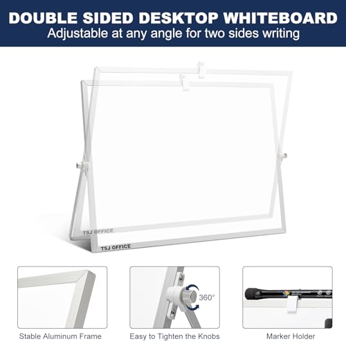 Image of TSJ OFFICE Small White Board - 12 X 16 Inches Silver Framed Dry Erase Board