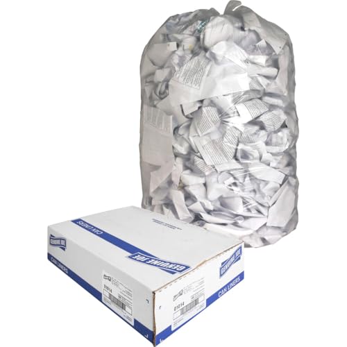 Genuine Joe GJO01014 Low-Density Star-Bottom Trash Can Liner, Coreless Roll, 60 Gallon Capacity, 58" Length x 38" Width x 0.80 mil Thickness, Clear (Box of 100)
