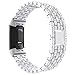 Goton Bling Band Compatible for Fitbit Charge 4 / Fitbit Charge 3 / 3SE, Women Men Rhinestone Crystal Dressy Replacement Strap Compatible for Fitbit Charge 4/3 / 3 SE Band (Silver)
