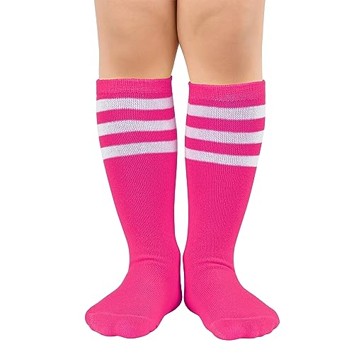American Trends Kids Soccer Socks for Toddler Boys Girls Knee High Socks Stripes Cotton Sport Long Tube Sock