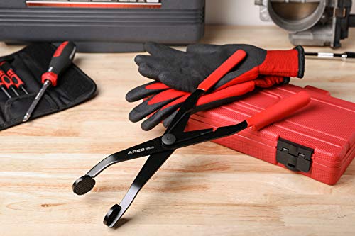 Ares 15028 - Extended Reach Angled Hose Clamp Pliers - Extra Length And Angled Round Jaws For Improved Access In Hard To Reach Areas - Textured Jaw Surface For Enhanced Grip #TOP1