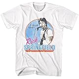 American Classics Rick Springfield 1981 Tour Adult Short Sleeve T-Shirt 80s Music Vintage Style Graphic Tees White Medium