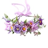 Vivivalue Wedding Flower Crown Flower Garland Headband Hair Wreath Floral Headpiece Halo Boho Party Prom Festival Photos