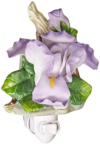 Cosmos 2130 Fine Porcelain Lighted Iris Night Light, 3-1/8-Inch