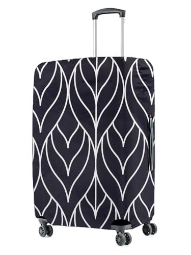 Image of Cortina Abstract Design Travel Suitcase Eco-Friendly Cover | Small | Fits 18-22 Inch Luggage | Polyester-Spandex | 55cm (20 inches) | Luggage Protectors | Anti Scratch /Dust | Pack of 1 | Black 1