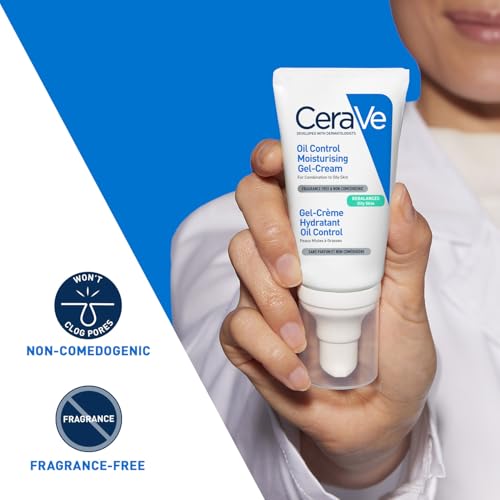 Image of CeraVe Oil Control Gel Cream lightweight Moisturizer for Oily & Combination Skin with Ceramides, Hyaluronic Acid & Niacinamide | Dermatologist Recommended (52ml)