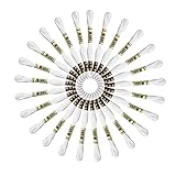 Acrice 25 Skeins White Embroidery Floss Black Embroidery Threads Cotton Cross Stitch Threads for Fri