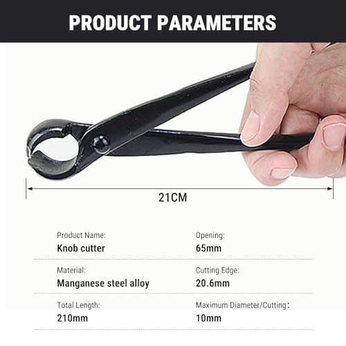 Uadme Konkavschneider Bonsai, 210mm Bonsaischere aus Manganstahllegierung, Professionelle Bonsai Werkzeug, zum Entfernen Kleiner Äste, Vorsprünge und Knollen