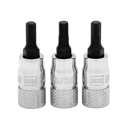 Image of BRAZEN 5 /32 inch Hex Bit Socket /Allen Driver Three Pack (1 /4 inch Drive, Short)