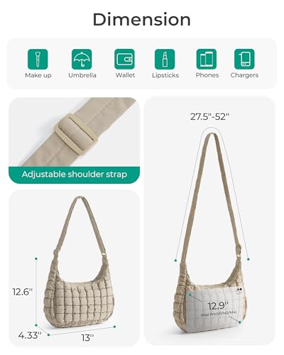 Image of BAGSMART Quilted Crossbody Bags for Women Lightweight Puffer Purse Shoulder Hobo Bag for Daily Use Travel Essentials
