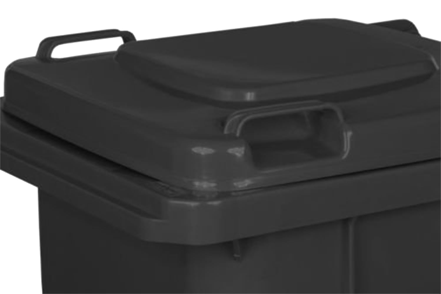 AGROHIT Mülltonne mit 120 Liter Volumen, Abfalltonne mit 2 Leichtgängigen Rädern und Deckel, 2-Rad-Müllgroßbehälter, Müllbehälter aus Kunststoff, Klappe mit 2 Griffen, Universaltonne, Graphit
