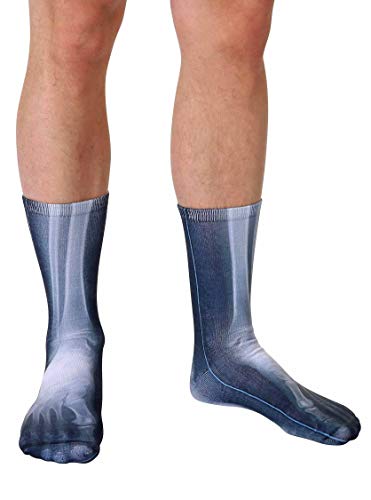 Living Royal Photo Sublimation Crew Socks, 3D Print, Colorful & Durable, One Size Fits Most, Made in USA, X-Ray Design